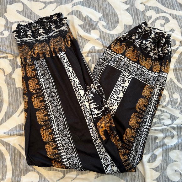 Bohemian Elephant Print Pants - Picture 2 of 2